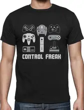 Tee Shirts Hipster O-Neck Video Game Control Freak Gaming Funny Gamer T Shirt Gift Men T Shirt Cotton 100%
