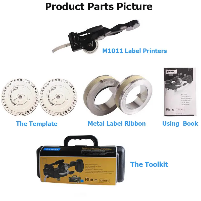 2 Pcs DYMO M1011 Label Maker Tapewriter Embossing Kit Sistem untuk DYMO 35800 31000, 32500 untuk Aluminium dan Stainless Steel Tape