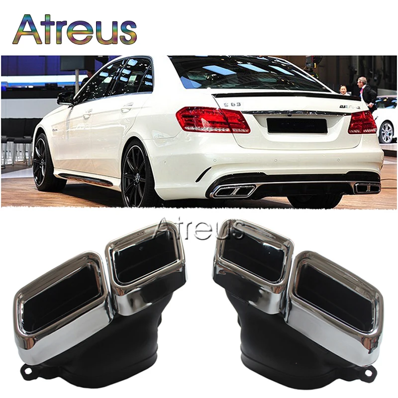 

Atreus 1Set Chrome 304 Stainless Steel Exhaust Muffler/Tips For Mercedes Benz W222 W212 W205 R231 S65 S63 E63 Accessories
