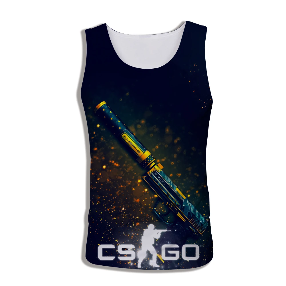 

2019 Hot Counter Strike Global Offensive CSGO 3D Tank top Bodybuilding Shirt Tops Men Tank Tops Sleeveless Vest Print Men's vest