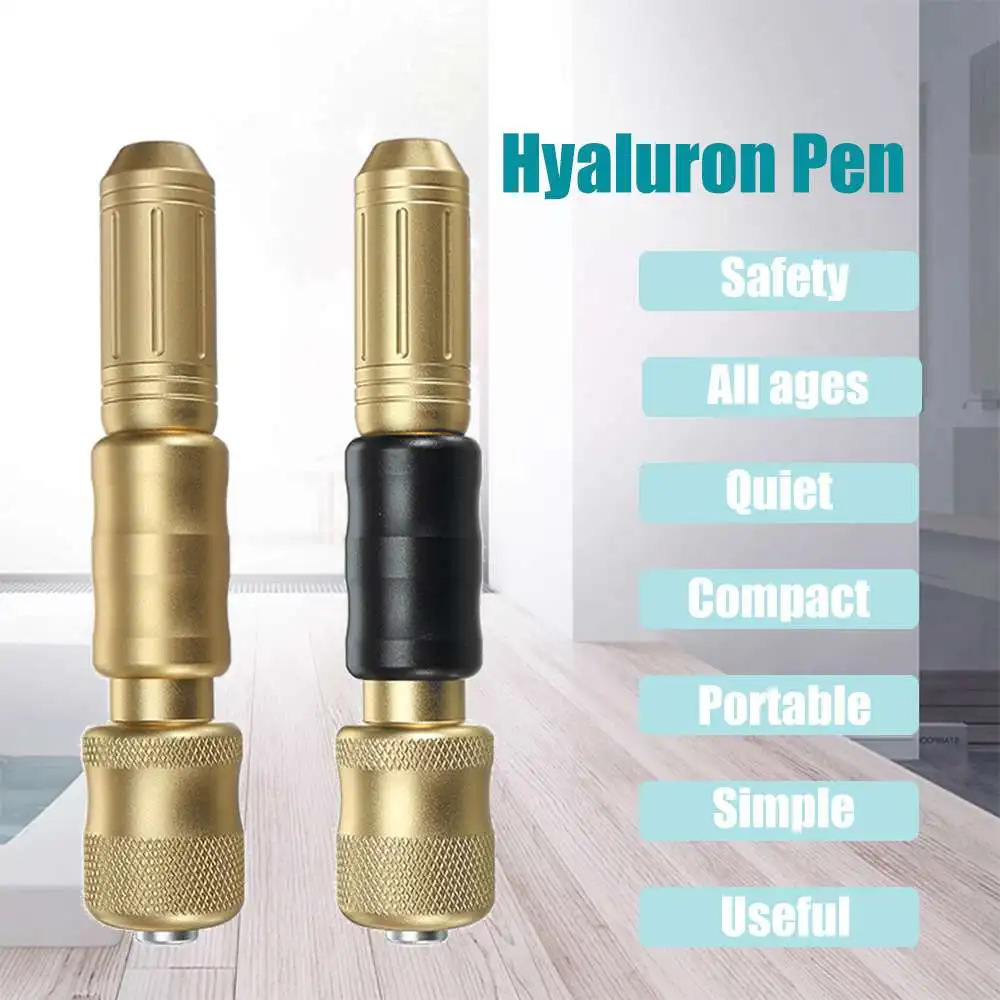 

Hyaluronic Pen Rotation Small Steel Guns Atomizer Anti-Aging Golden Black Gold To Reduce Blemishes Wrinkles and Marks