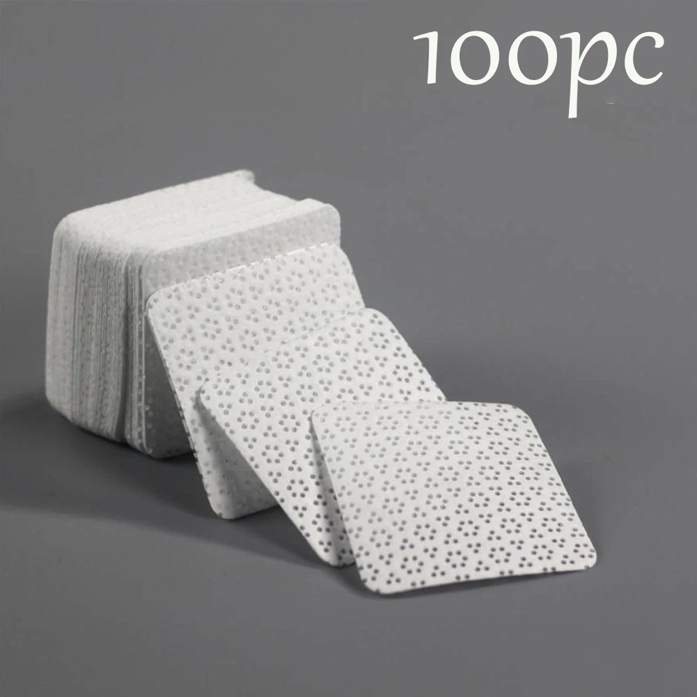 

100Pcs/Pack Non Toxic Art Gel Paper Manicure Tool Accessory Lint Free Cleaning Wipe Nail Remover Polish Non-woven Fabric Pads