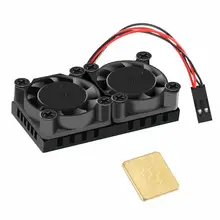 Raspberry Pi Dupla Fã Ventilador de Refrigeração + 3 Dissipadores de calor com Fita Adesiva Condutora Térmica para Raspberry Pi B Modelo 2 B +