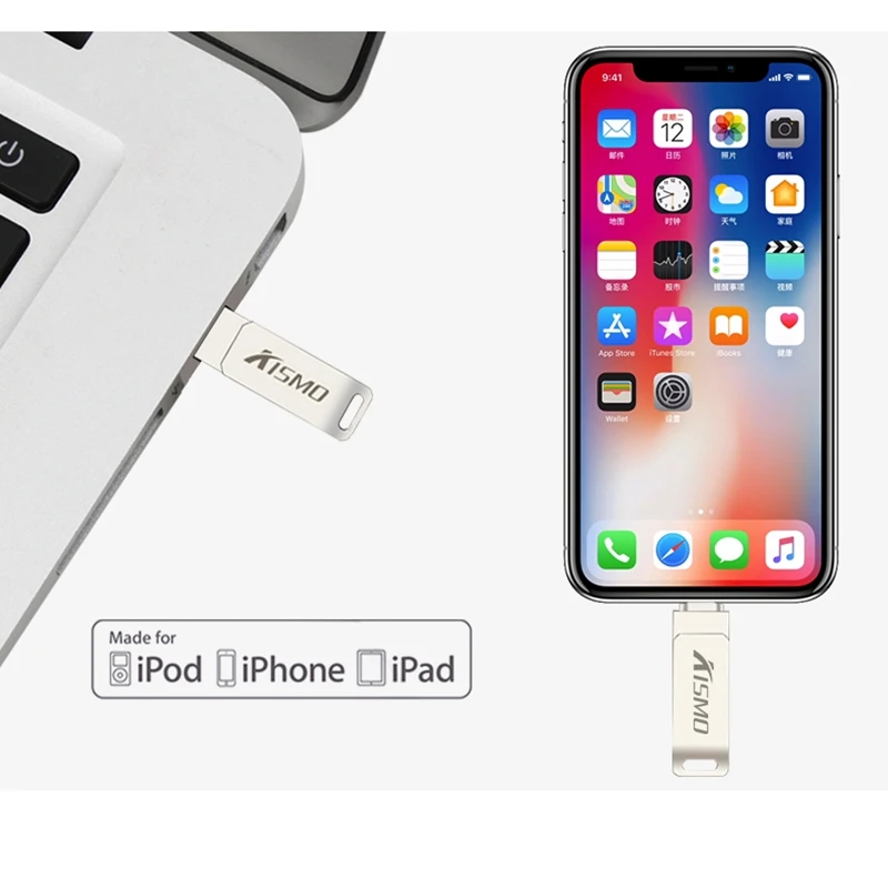 Kismo мини USB флэш-накопитель портативная карта памяти OTG ручка-накопитель для iPhone X 8 7 6 Plus 6 S 5s 5C ipad Mini Air 2 Pro