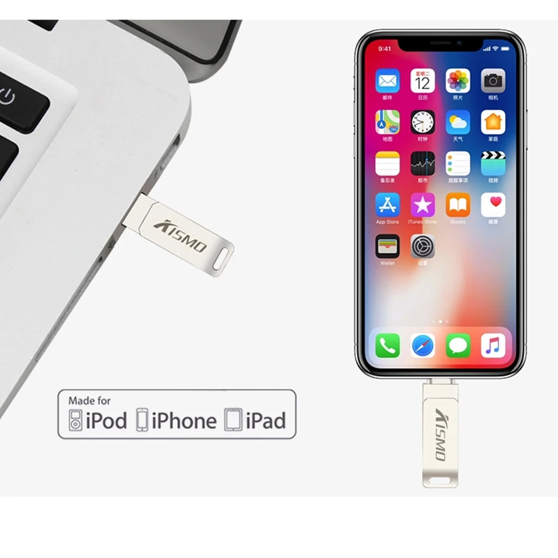 

Kismo Mini USB Flash Drive Portable Memory Stick OTG Pen Drive for iPhone X 8 7 6 Plus 6S 5S 5C ipad Mini Air 2 Pro