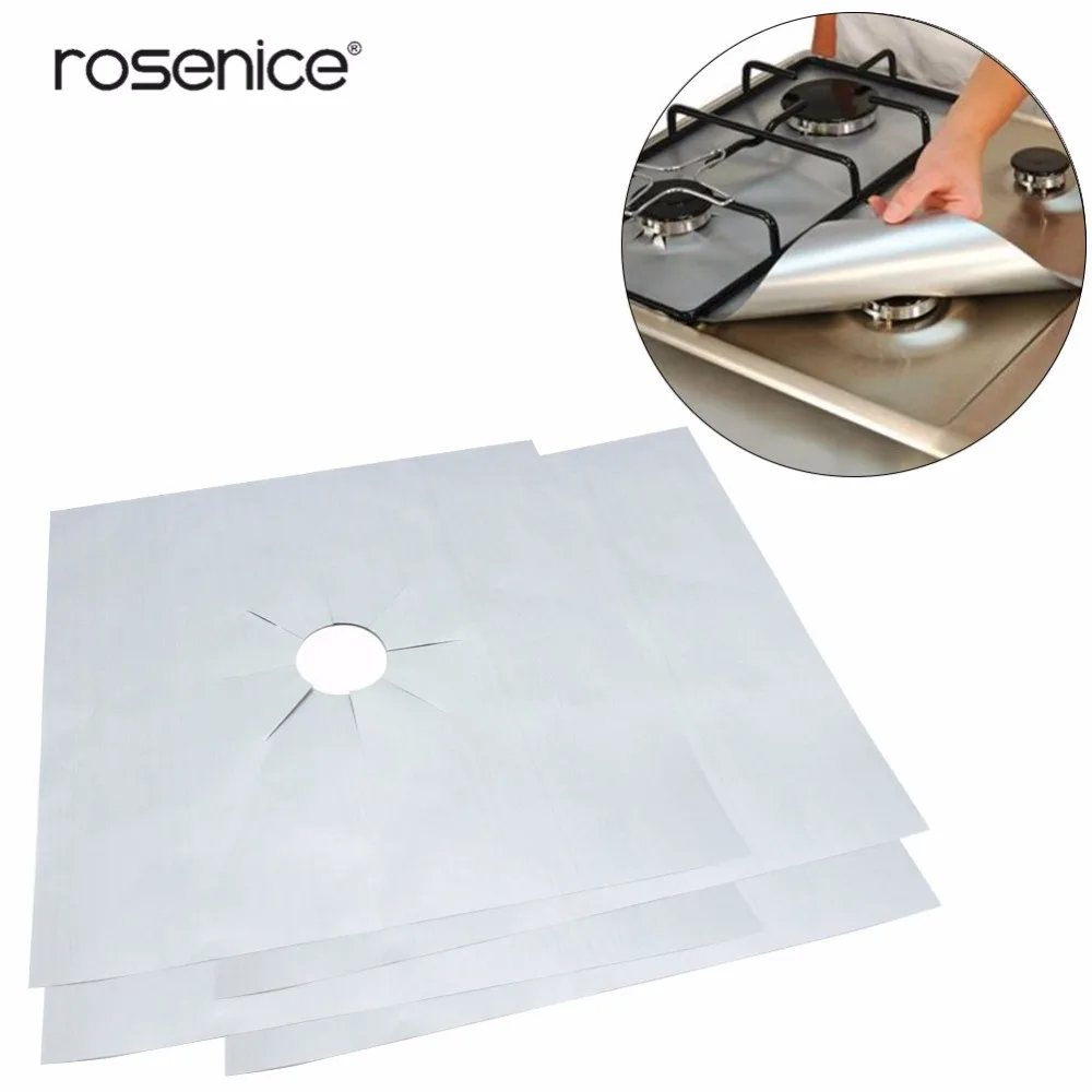 

4pcs Reusable Universal Oven Liner Gas Hob Protector Burner Cooker Protector Cover for Cleaning Kitchen Tools