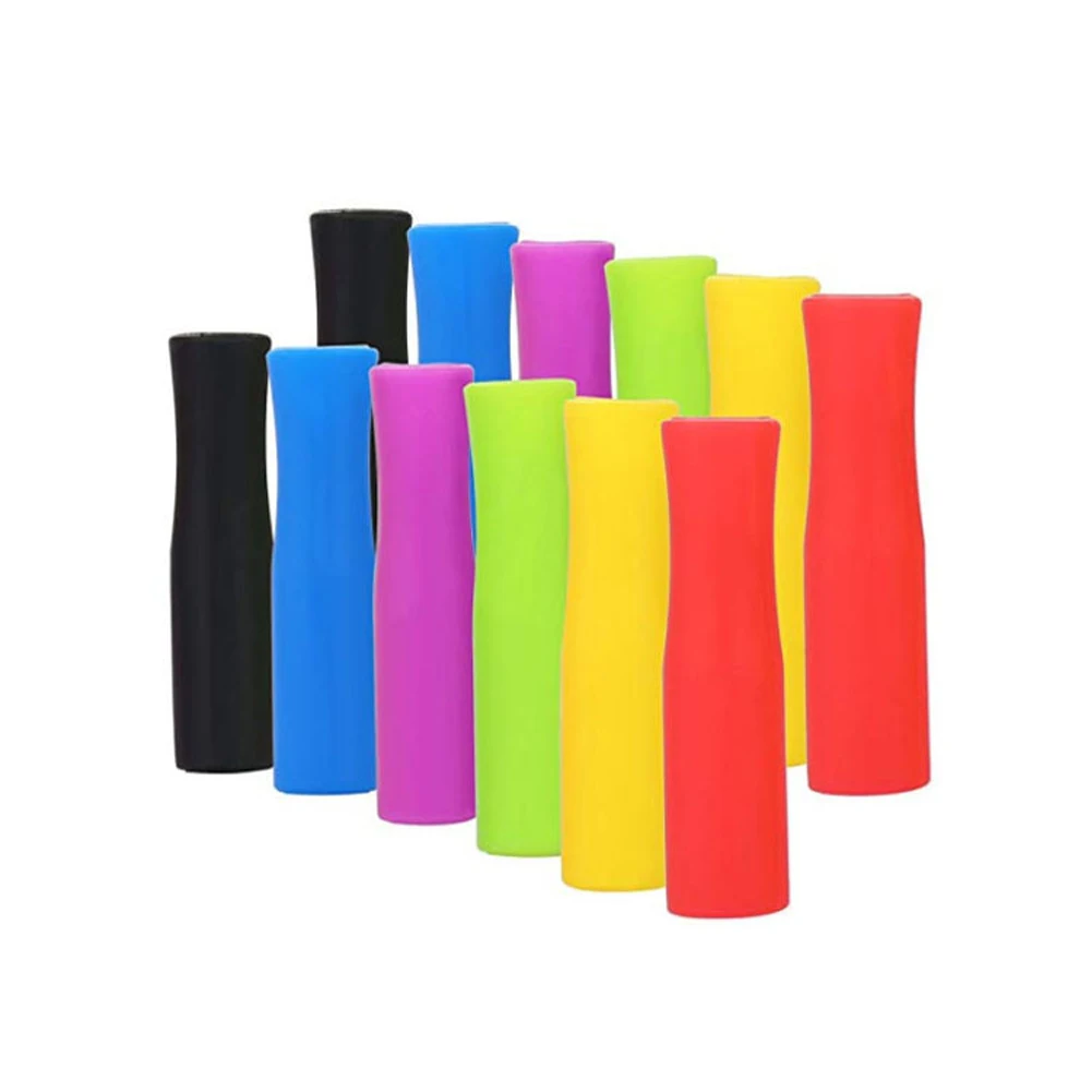 

20pcs Cover 6mm Reusable Teeth Protector Caps Accessories Party Bar Stainless Steel Straw Silicone Tip Anti Burn Prevent Scald