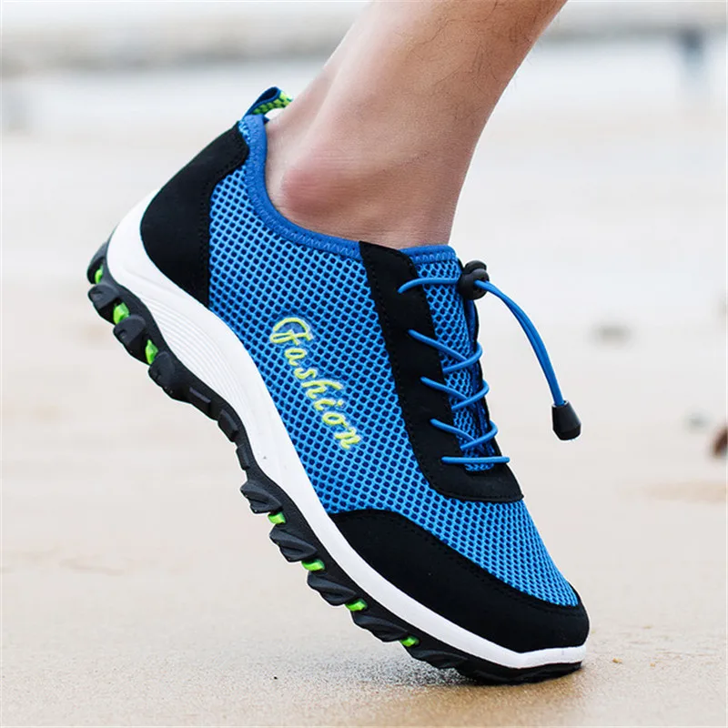 men shoes 2019 summer mesh shoes men's fashion mixed color flat shoes breathable casual rubber shoes men's beach shoes YD269