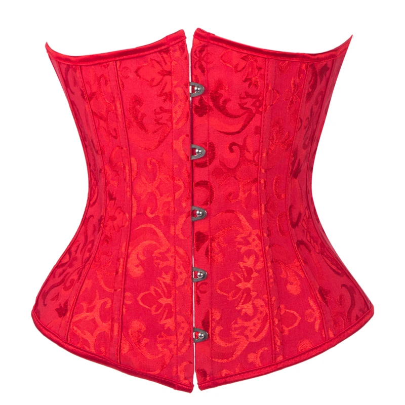 FLORATA женский сексуальный под бюстом поясной Корсет Бюстье форма тела на шнуровке животик вышивка размера плюс Корсетная короткая одежда платье - Цвет: 9427 red