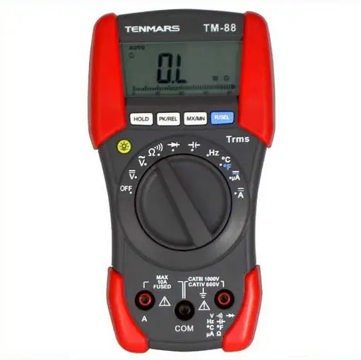 Tenmars TM88 Цифровой мультиметр ЖК-дисплей с подсветкой с максимальным считыванием 3999