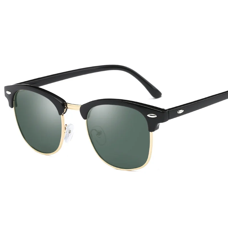 Новые поляризованные солнцезащитные очки, классические красочные солнцезащитные очки, зеркальные ретро очки для вождения, модные, стильные, охлаждающие солнцезащитные очки - Цвет линз: Black Green
