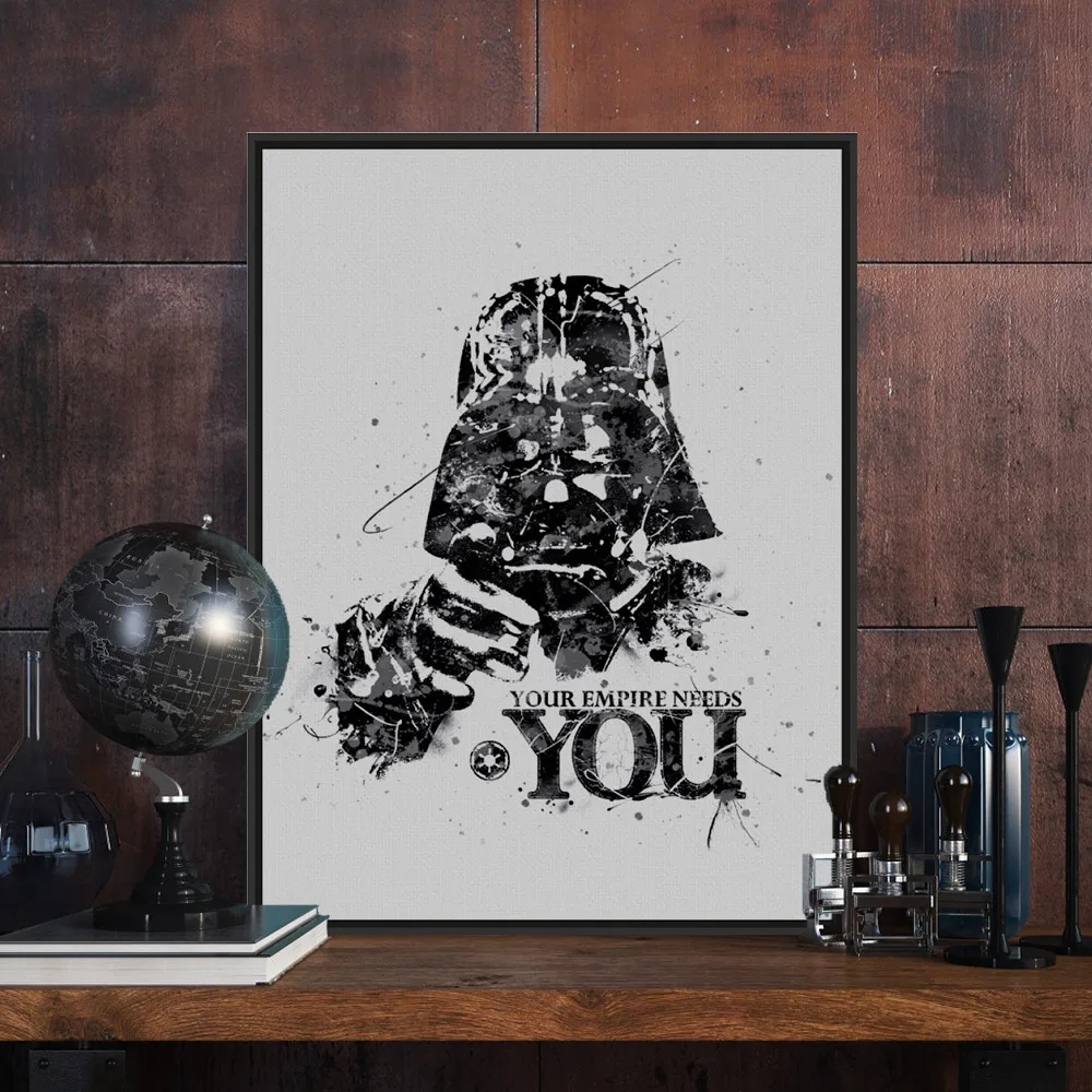 original watercolor star war vintage movie a4 poster print darth