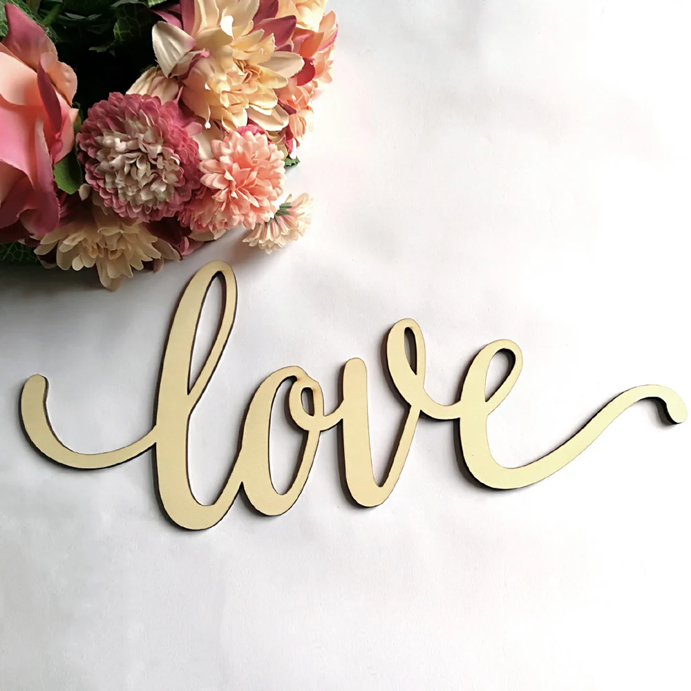 Wood LOVE Sign Home Room Bedroom Wall Decor Love Hello Letters Word Decoration for Cafe Bar Wedding Accessories | Дом и сад