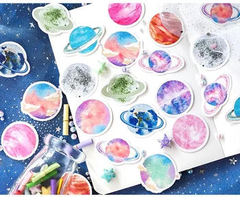 

12 Packs/lot Total 450pcs The Colorful Planet Mini Paper Stickers 4.5*4.5cm DIY Scrapbook Supplies Free Shipping
