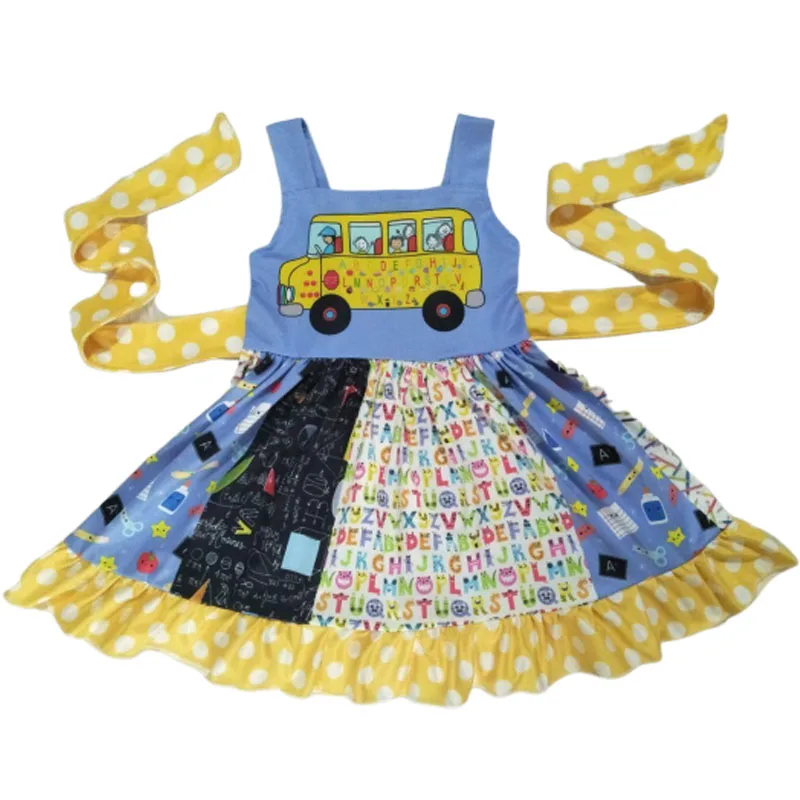 

2019 New Pattern Magic School Print Dress Children's Clothing Girl Dress Summer