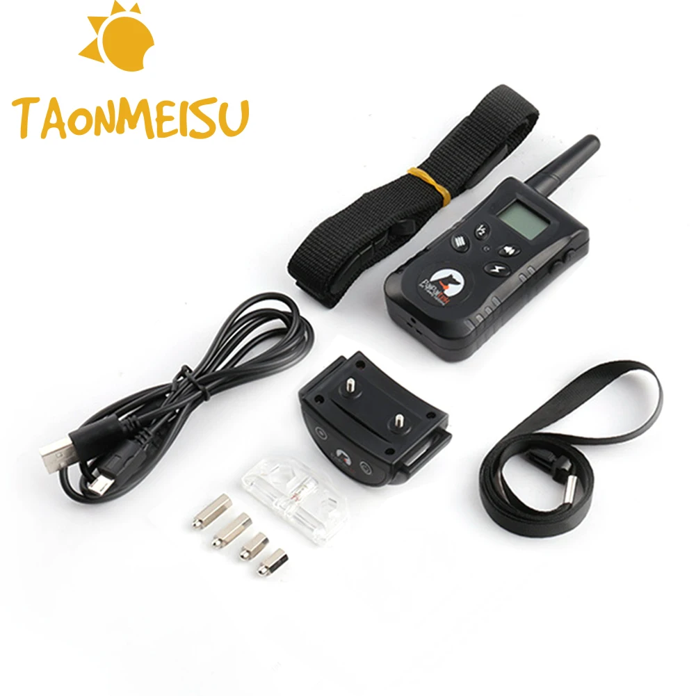 

Pet bark terminator anti-bark collar electric for dog trainer remote control dog bark collar rechargeable with shock and vibrat