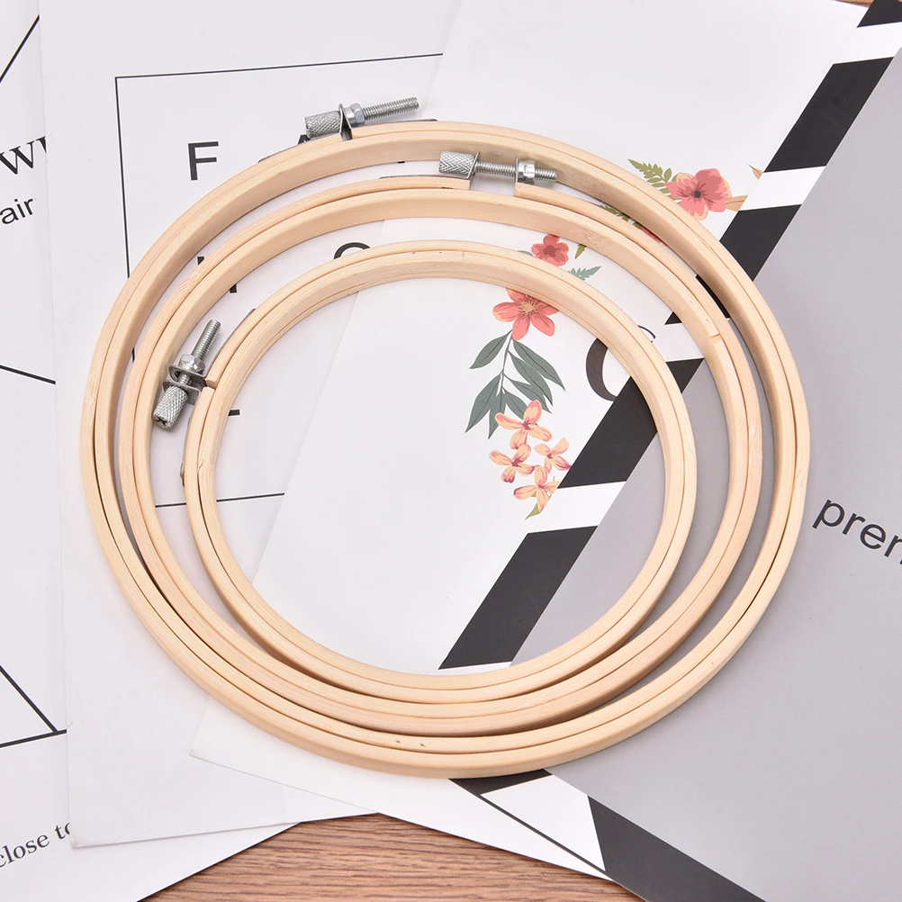 

13-34CM 8 Size Cross Stitch Machine Bamboo Frame Hoop Embroidery Ring Round Hand DIY Needlecraft Household Sewing Tool