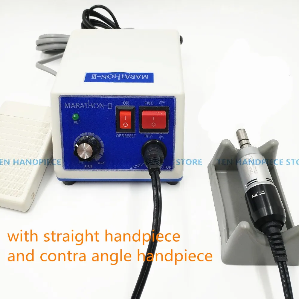 

2018 dental Lab micromotor polish handpiece with contra angle & straight handpiece SEAYANG MARATHON 3 + Electric Motor