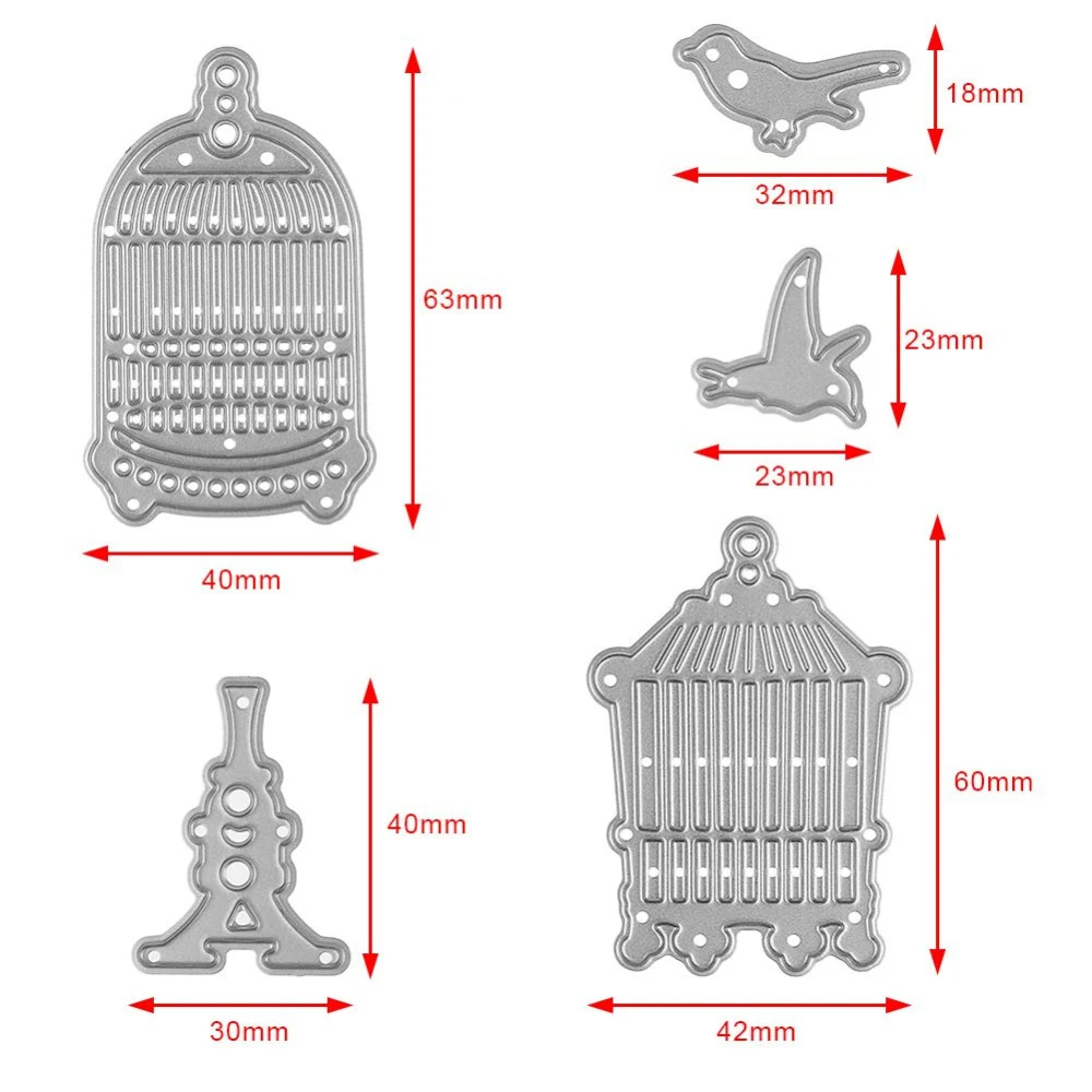 5 шт./компл. прекрасный птица клетка металлический Трафаретный вырубной штамп Трафареты набор «сделай сам» для Скрапбукинг новое ремесло умирает фотоальбом с рельефным рисунком