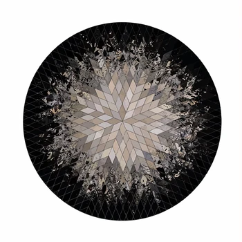 

80*80cm European black white gray diamond carpet decorative cloakroom living room round geometric rug anti slip mat