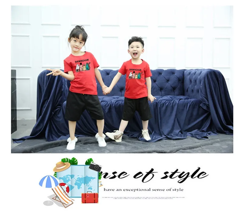 

Moomin family matching clothes outfits look father mother daughter son tshirt clothing daddy mommy and me baby dresses