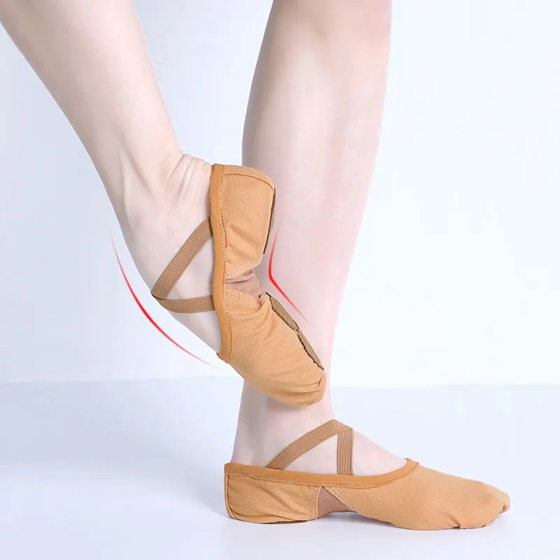 Ballet Shoes Dance Shoes for Women Girls Dance Academy Three Soft Split Sole Stretch Fabric Mesh Splice Dancing Slippers 4