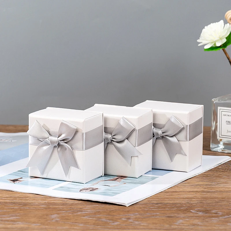 1Pcs Jewery Organizer Box Rings Storage Box For Rings Earrings Bowknot Small Gift Packing Display