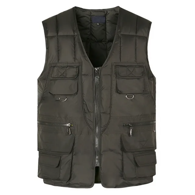 Autumn Winter Men Vest Fashion Casual Multi Waistcoat With Pocket Pure