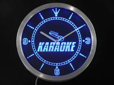 Неоновые светодиодсветодиодный настенные часы для караоке nc0272 | Дом и сад