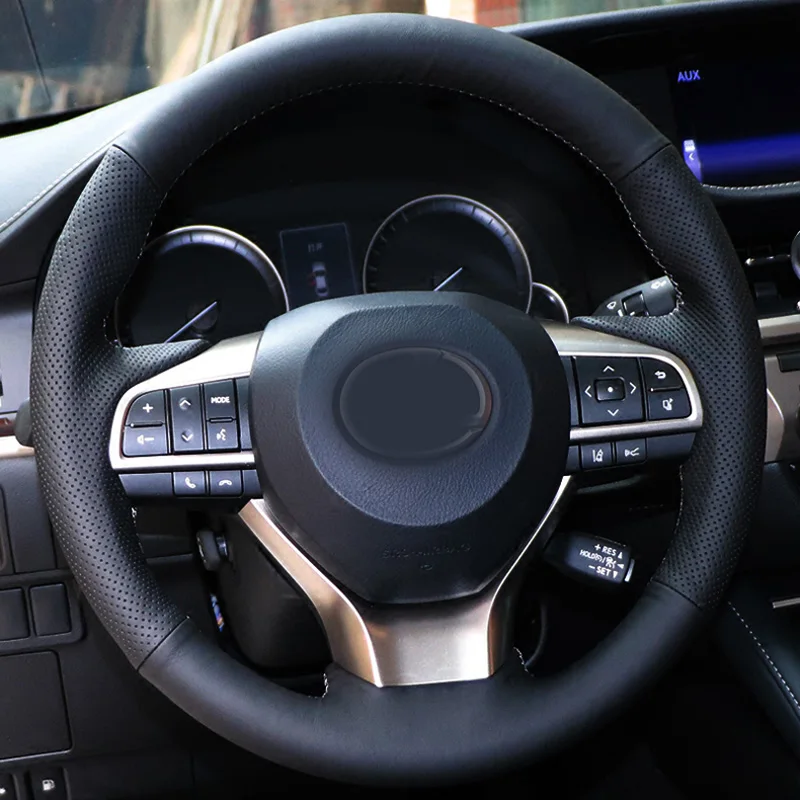 

High Quality Cowhide Top Layer Leather Handmade Sewing Steering Wheel Cover Protect For Lexus ES200 250 300 RX200 300 450