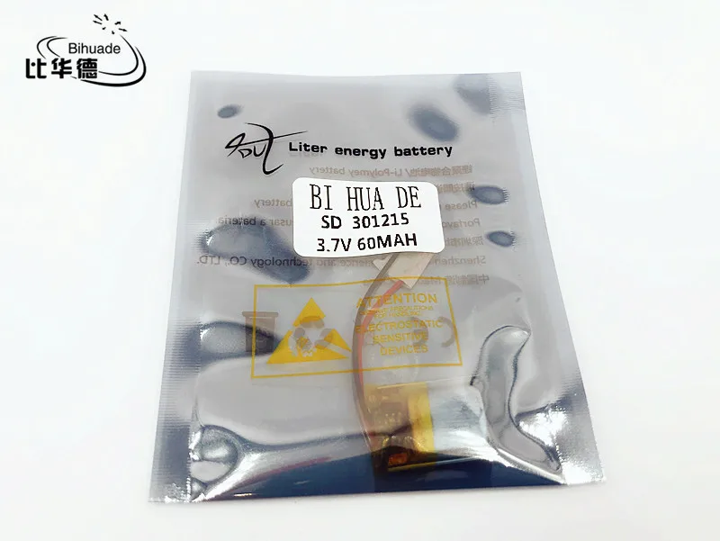 li-po 3.7V 60mAh 301215 Lithium Polymer Li-Po li ion Rechargeable Battery cells For Mp3 MP4 MP5 GPS | Электроника