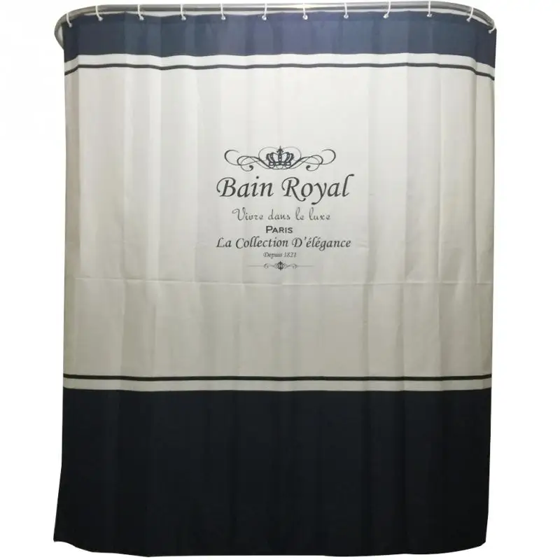 Bamboo Family Bathroom Shower Curtain Simple Polyester Ring Pull Easy To Install