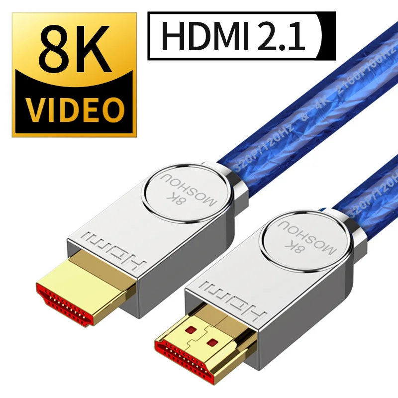 

HDMI Cables 2.1 8K 120Hz HDR 48Gbps HIFI ARC 12 Bit 7680*4320 px with Audio & Ethernet 1M 2M 3M 4M 5M HDR 4:4:4 MOSHOU amplifier