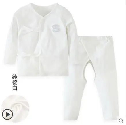 Нижнее белье для новорожденных, хлопковый комплект для новорожденных 0-3 месяцев, Весна, Осень, Зима, Лето, 6 лет, Одежда для новорожденных, детская одежда - Цвет: Velcro white