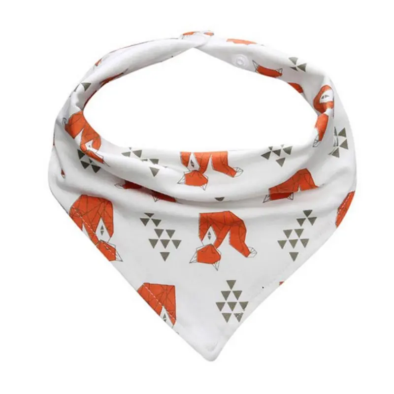 

Baby Waterproof Bibs Triangle Cotton Baberos Double Layers Cartoon Animal Print Kids Bandana Dribble Bib Accessories