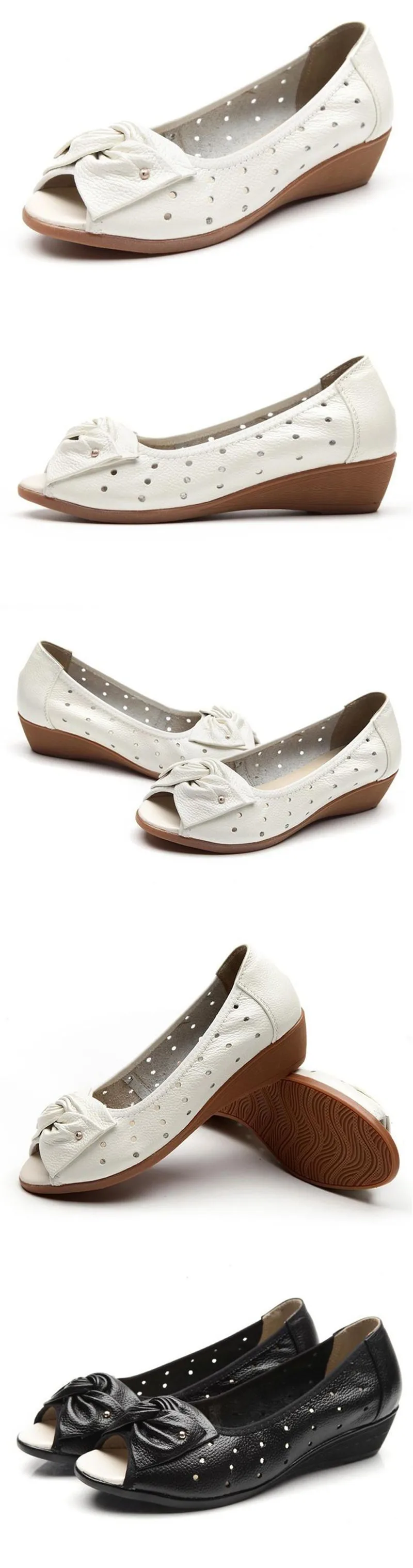 YAERNI/Новая женская обувь; босоножки из натуральной кожи на танкетке; женские сандалии на платформе с открытым носком; женские лоферы; chaussure femme