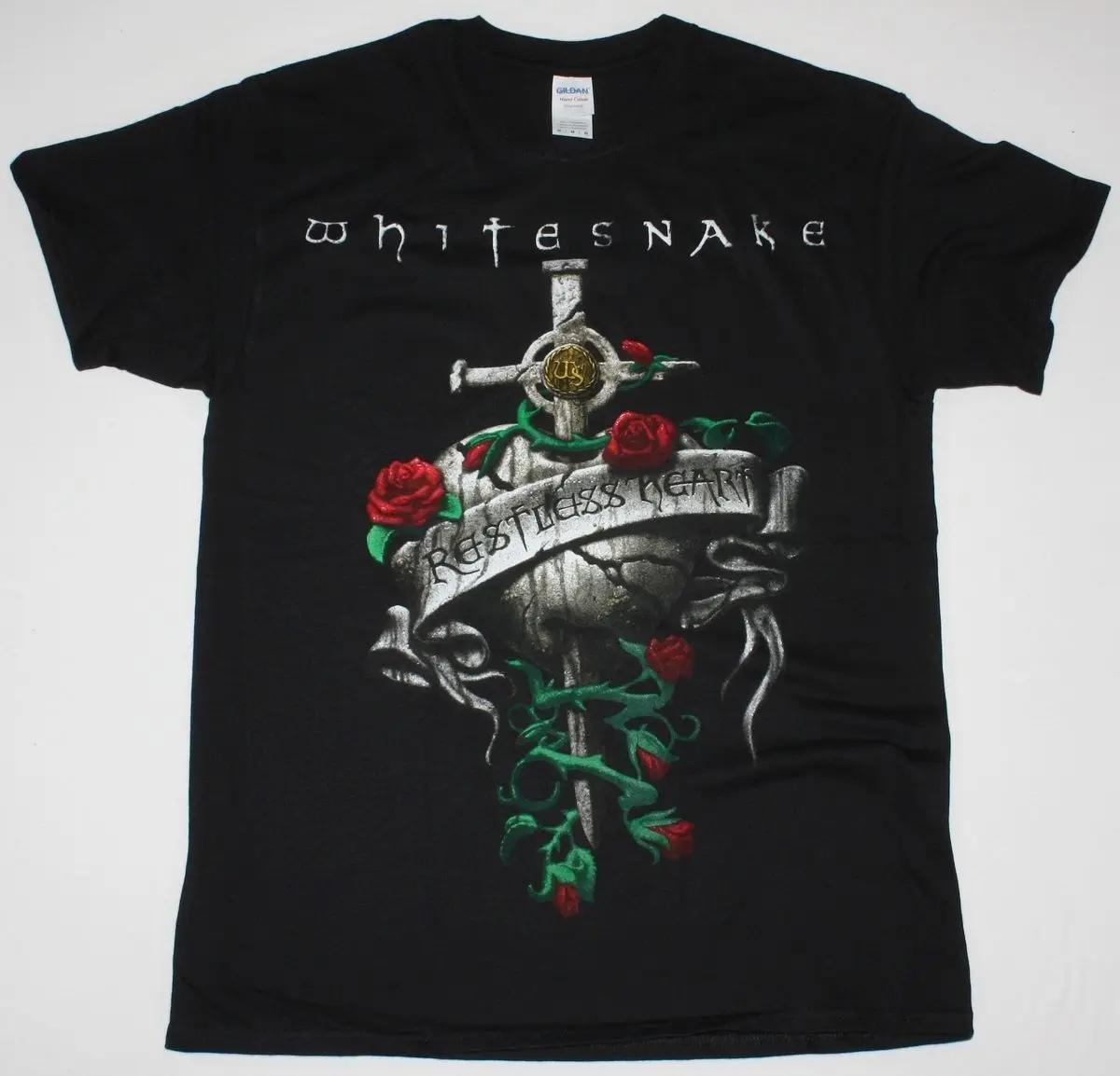 

WHITESNAKE RESTLESS HEART DAVID COVERDALE DEEP PURPLE DIO NEW BLACK T-SHIRT Mens T Shirt Summer Hipster Movie Shirt