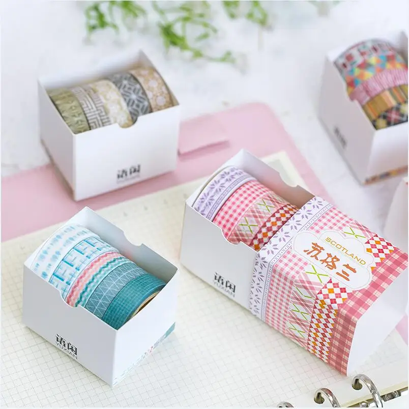 

5pcs/set Cute silk ribbon Japanese Washi Tape Basic Color DIY Decorative Adhesive Tape Scrapbooking Masking Tape Sticker Photo