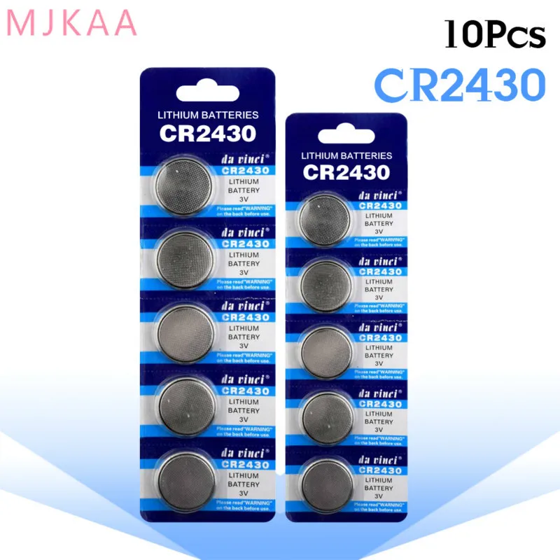 

10pcs/pack CR2430 Button Batteries DL2430 BR2430 KL2430 Cell Coin Lithium Battery 3V CR 2430 For Watch Electronic Toy Remote