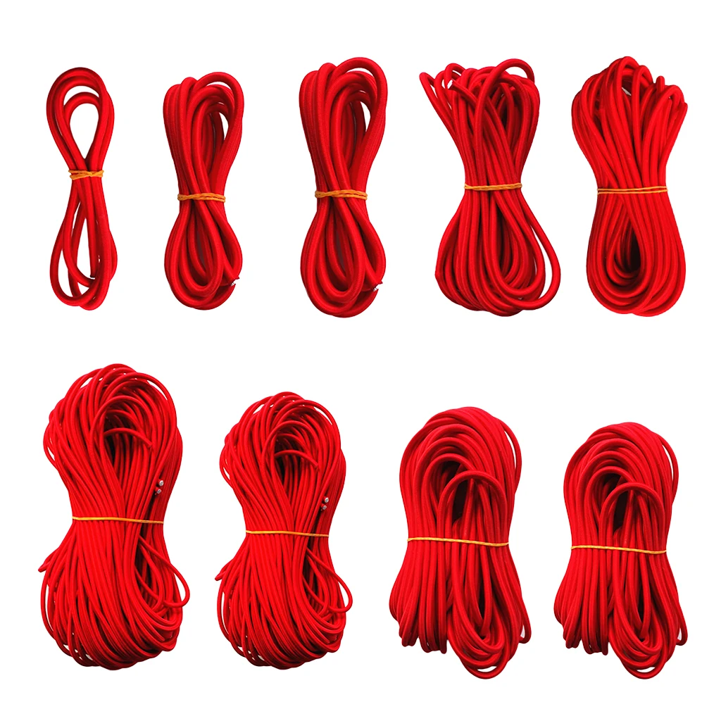 Buy Marine 5mm Red Elastic Rubber Bungee Rope Shock