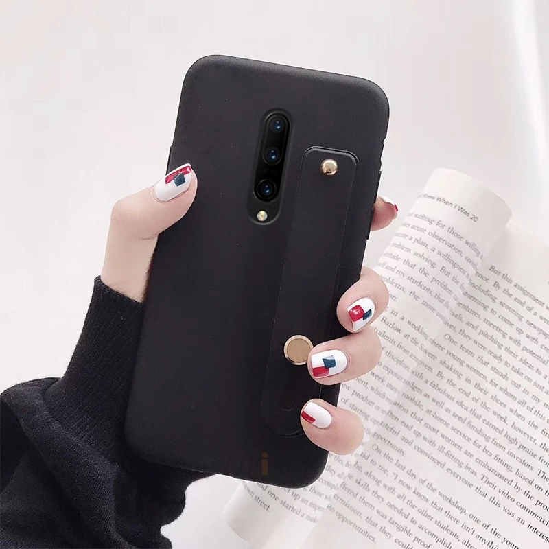 Силиконовый чехол на руку для oneplus 7 pro 6 6t 5 5t 7t держатель на запястье держатель для телефона Подставка мягкий чехол s one plus 7 задняя крышка - Цвет: Hand Band black case