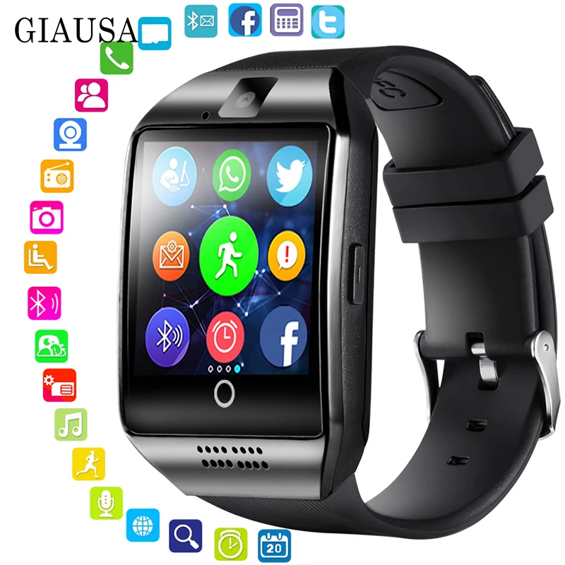 Bluetooth Smart Watch Men Q18 With Touch Screen Big Battery Support TF Sim Card Camera for HUAWEI Android Phone Smartwatch PK V8 |