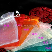 100 шт/партия, прямая, сумка-кисет из органзы для аксессуаров/подарков/наушников/трав/туалетных мешков/мешков под заказ оптом