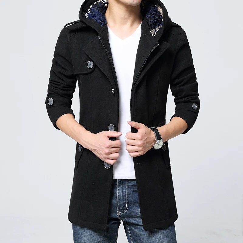 Мужской утепленный Тренч с капюшоном размеры до 5XL|hooded trench|trench wintermen trench |