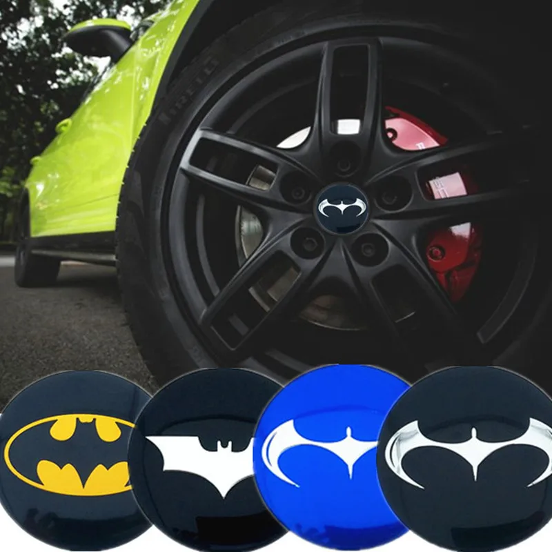 

CDIY 4pcs/lot 56mm Car Styling Reflective Batman Tyre Wheel Center Hub Cap decal sticker Labeling Car Stickers Decorative