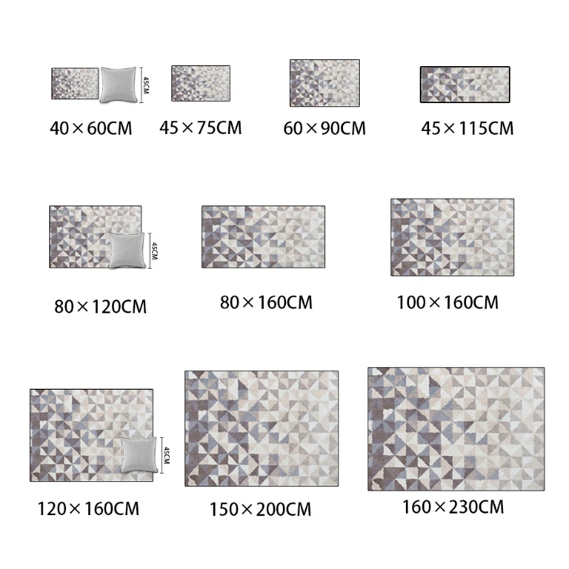 Ковер в скандинавском стиле, абстрактный геометрический серый ковер для гостиной, спальни, ковер, нескользящий и не мнется, коврики