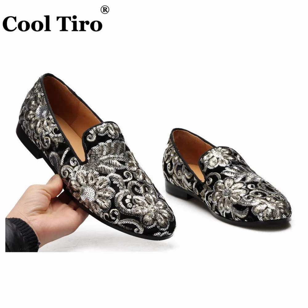 Sequined Embroidered Canvas Slippers Men's Loafers (6)
