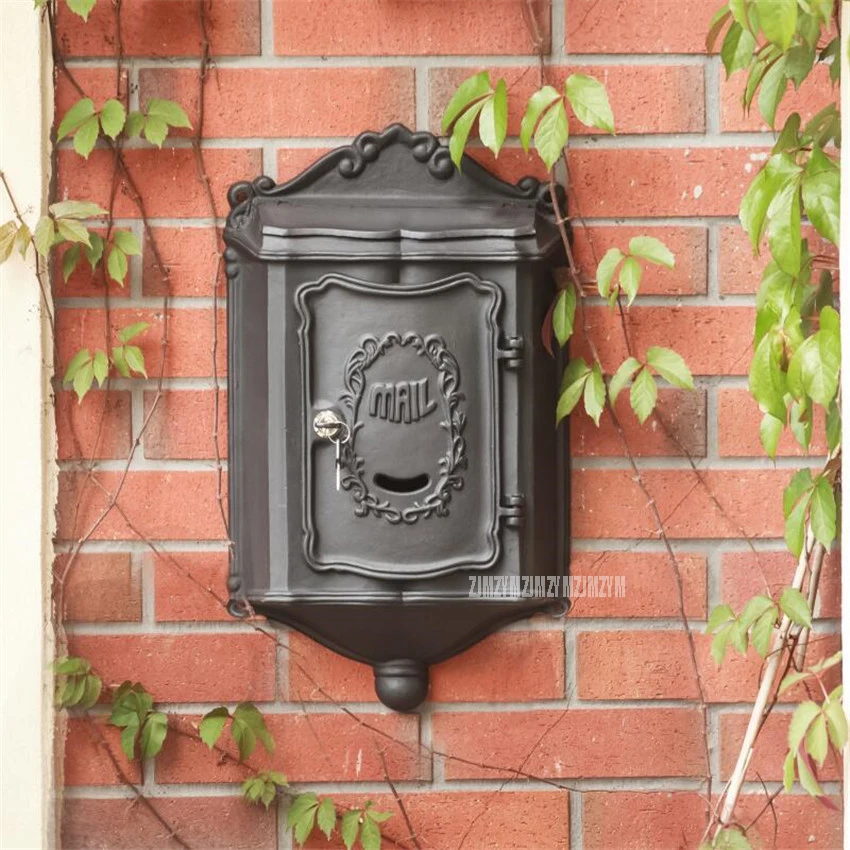 

Vintage Retro Aluminium Alloy Mail Box Mailbox Metal Letters Post Box Wall Mounted Postbox Vintage Home Garden Yard Decor