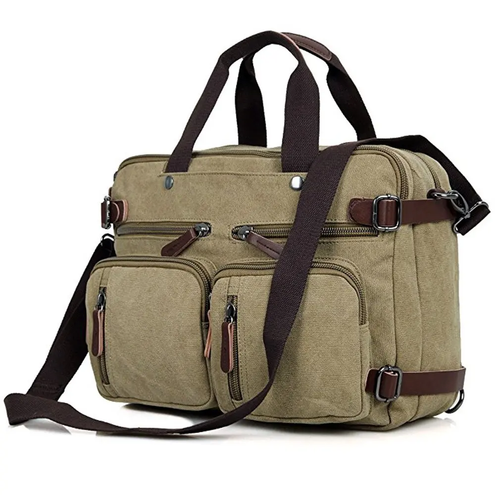 

IMIDO Men's Vintage Retro Canvas Shoulder Laptop Bags Business Briefcase Multi-functional Travel Bag