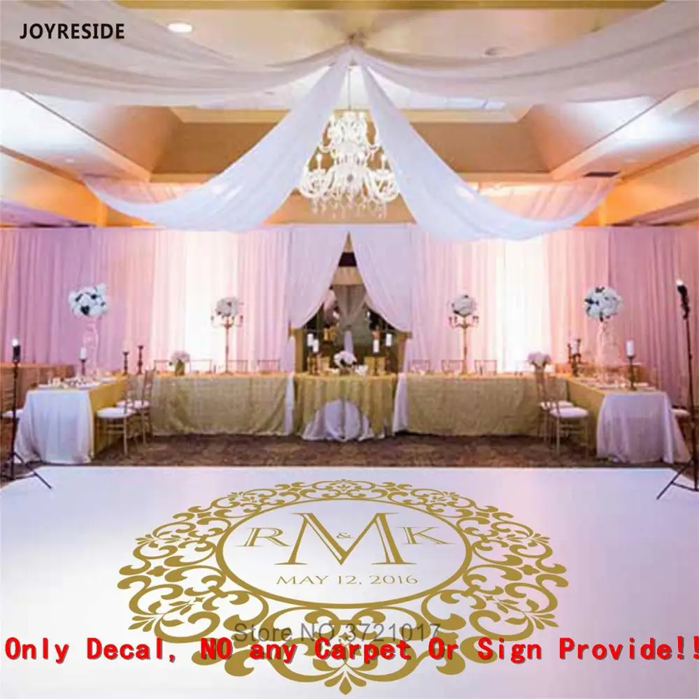 

JOYRESIDE Wedding Romantic Decal Personalized Names Art Floor Decals Stickers Wedding Party Dancing Vinyl Sticker Decal A1732
